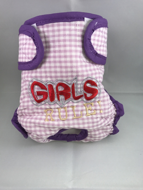 Girls Rule on Purple Gingham